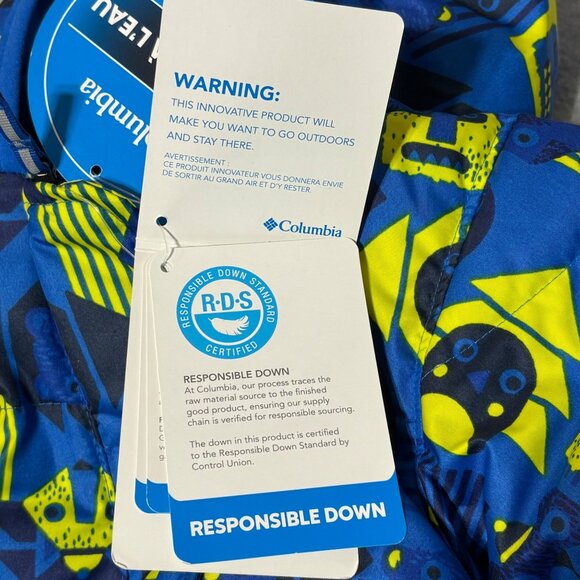 Columbia Snowsuit 3-6 months Snuggly Bunny Infant Bunting Blue Yellow Owls Fox - Picture 7 of 11